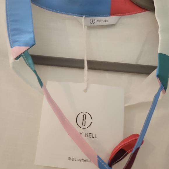 Cicy Bell Colorful Striped White Blouse - Picture 4 of 6